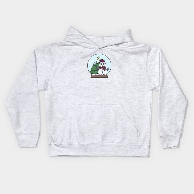Snow Lady and Christmas Trees Kids Hoodie by OgyDesign